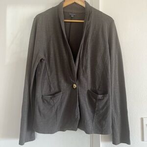 Lilla•P Cotton One-Button Blazer • M